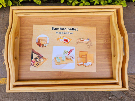 3pcs Set Bamboo Tray