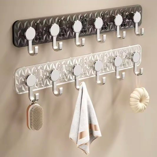 Strong Wall-Mounted Hook Rack (6 Hooks)