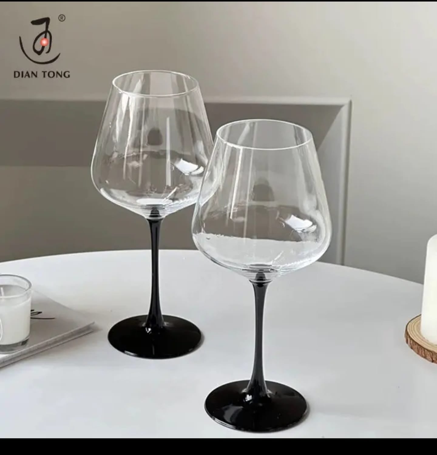 6pcs Burgundy Crystal Wine Glass