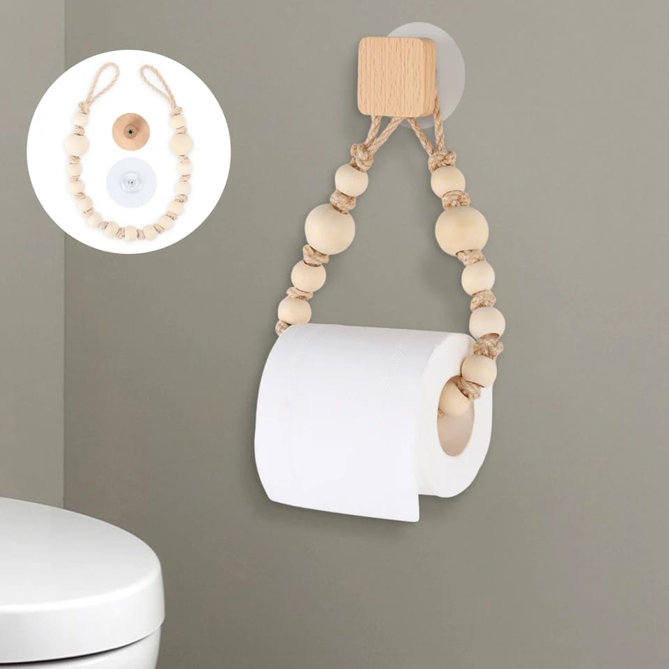 Bathroom Wooden Hook Paper Towel
