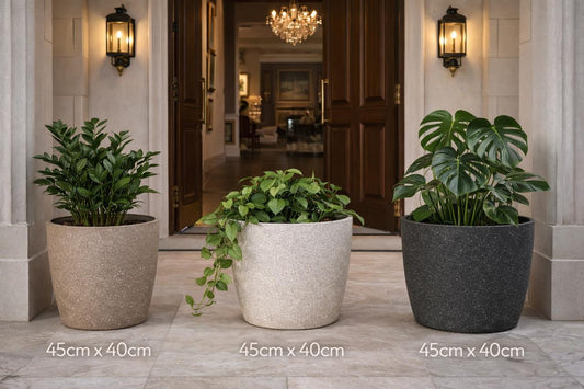 Marble Coated Minimalist Design Flower Planters
