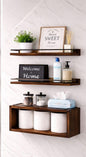 Solid Pine Wood Bathroom Floating Shelves