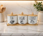 4pc Set Canisters with Tray