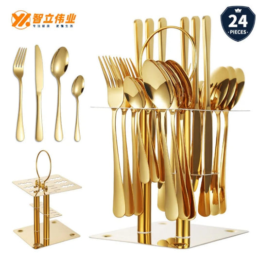 Stainless Steel Tableware 24-piece Set