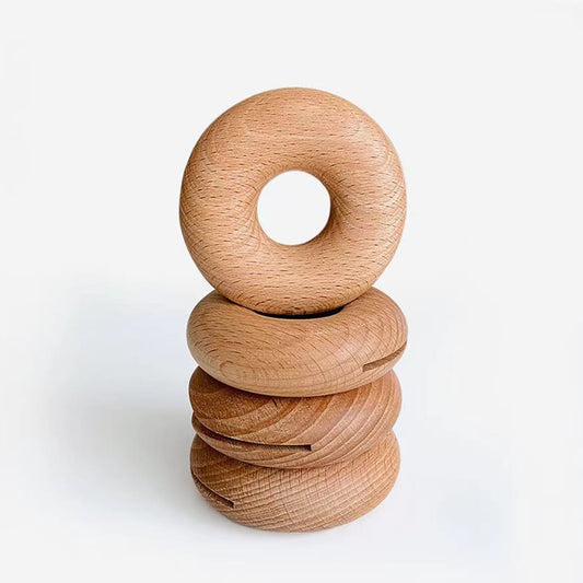 2pc Wooden Food Sealing Clip Donut Sets