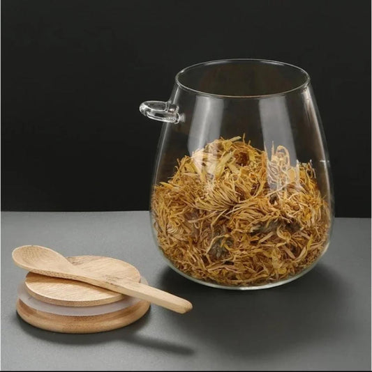 Glass Storage Canisters with Bamboo Spoon