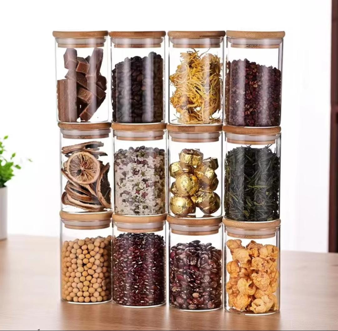 5pc Set Glass Spice Jars