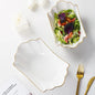 European Tracing Gold Ceramic Household Soup Bowl