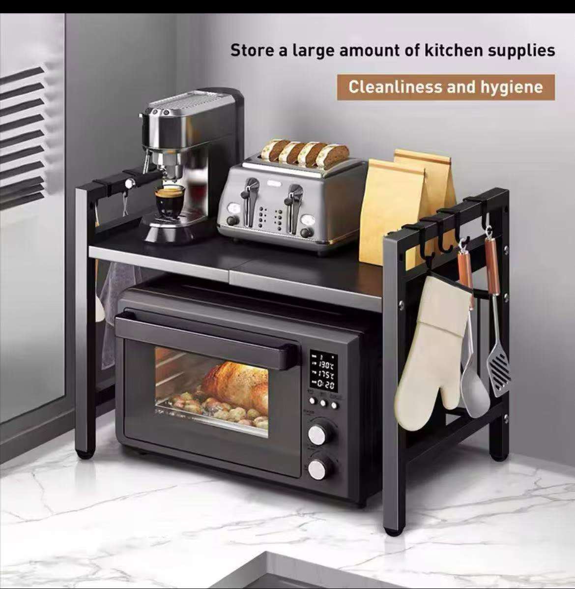 Single Layer Heavy-duty Adjustable Microwave Stand