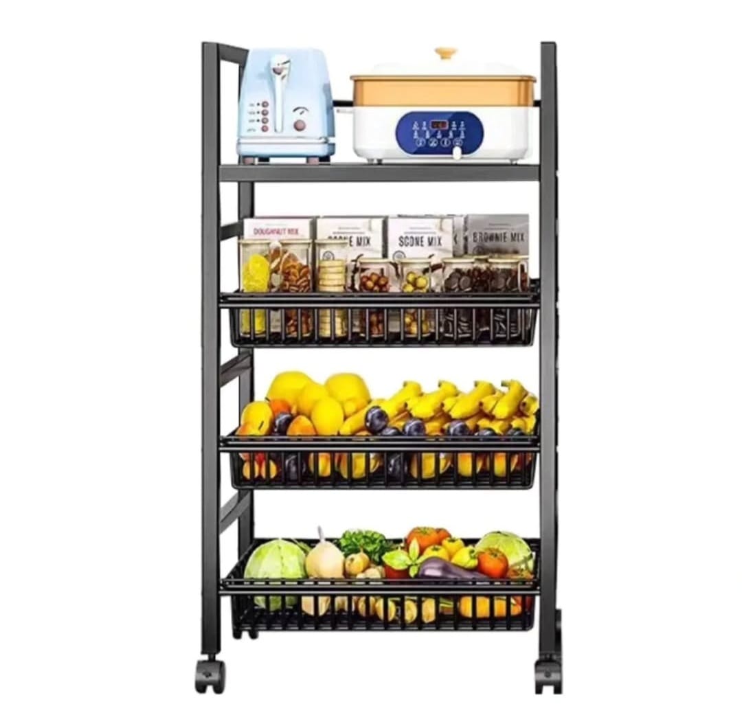 4LAYER Vegetable Rack with Movable Wheels
