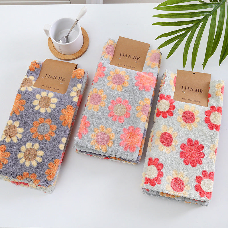 5Pcs Sunflower Wiping Towel Rags