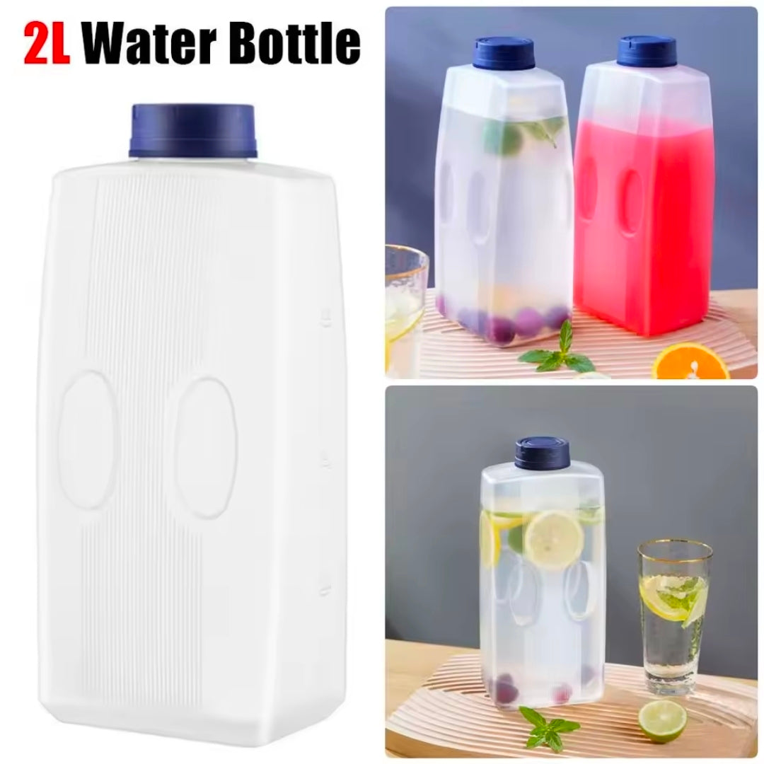 2L Square Plastic Fridge Water Bottle