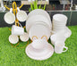 24pcs Hot Cake White Plain Dinner Set