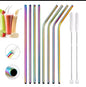 5-Pack EcoPure Reusable Stainless Steel Straws