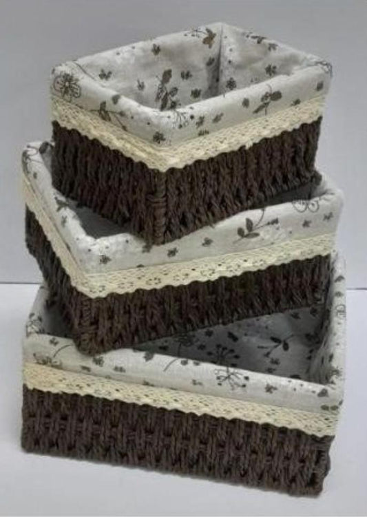 3in1 Weaved Basket Organizer