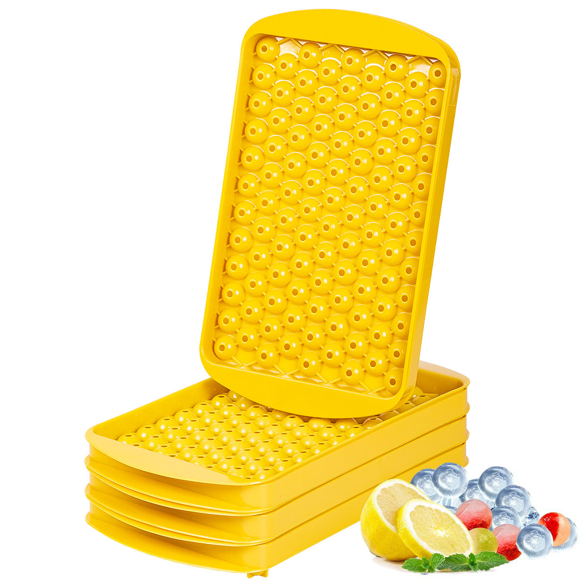 104 grid mini round ice cube tray mold with lid