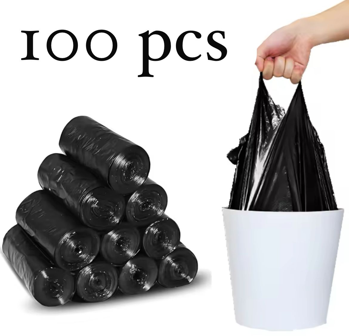 100pcs Black Trash bags