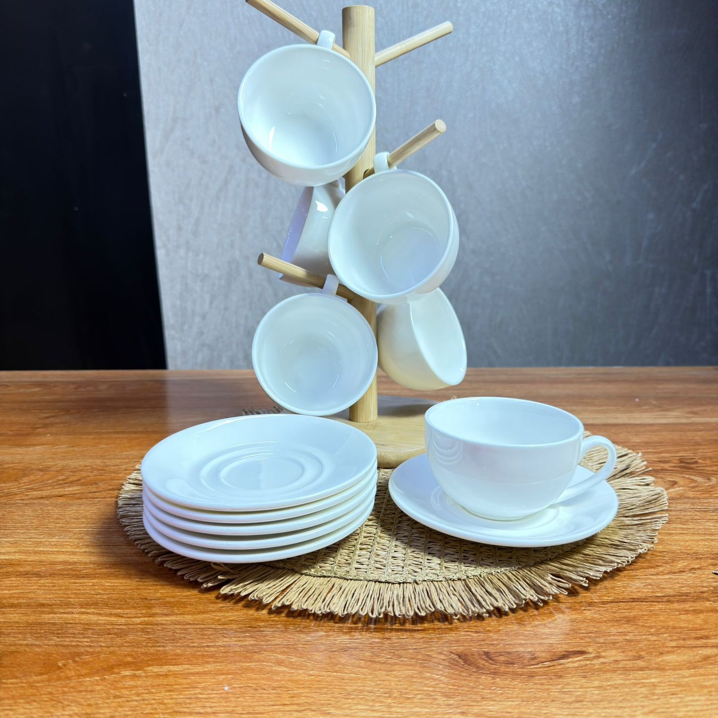 12-Piece Ceramic Cup and Saucer