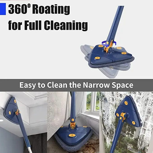 Triangle Mop 360 Rotatable Extendable Adjustable Cleaning Mop