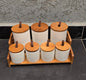 7pcs Ceramic Canisters Set with Bamboo Stand