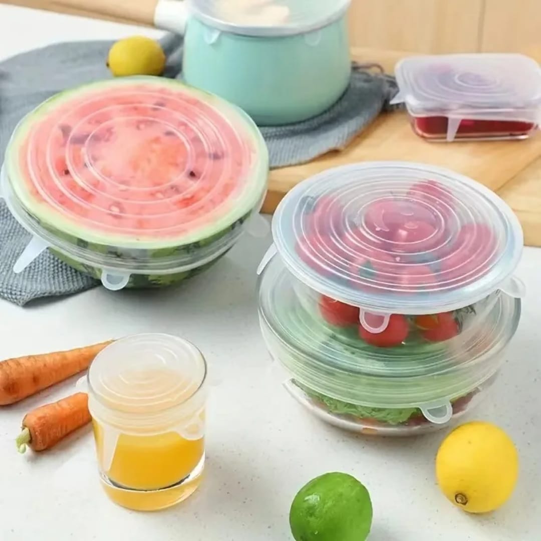 6 PCS Reusable Silicone Covers Caps