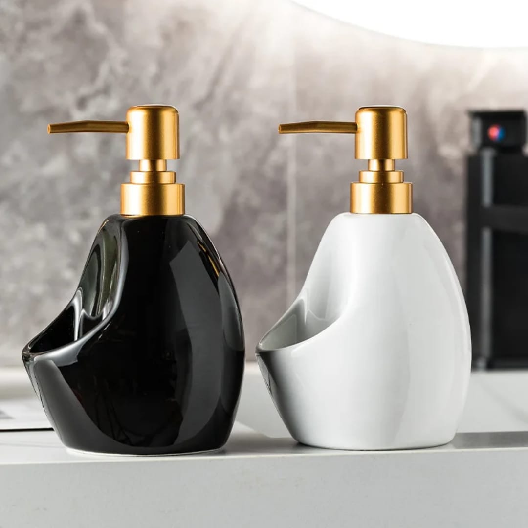 1pcs Ceramic Soap Dispenser with Sponge Holder Easy