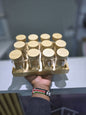 12 PC GLASS SPICE JARS WITH RACK