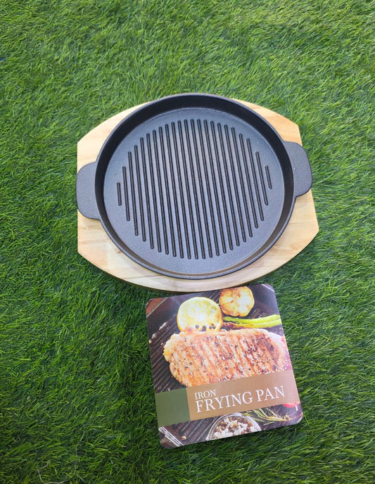 Thickened Round Cast iron Sizzling Grill pan