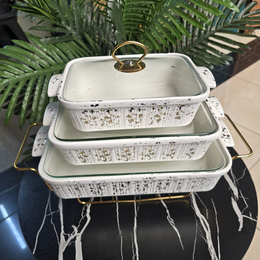 3pcs Veramic Chaffing Dish