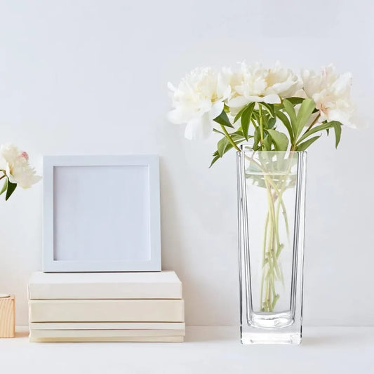 Glass vase cube long plain medium