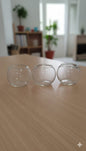 3pc Glass fish bowl bubble vase