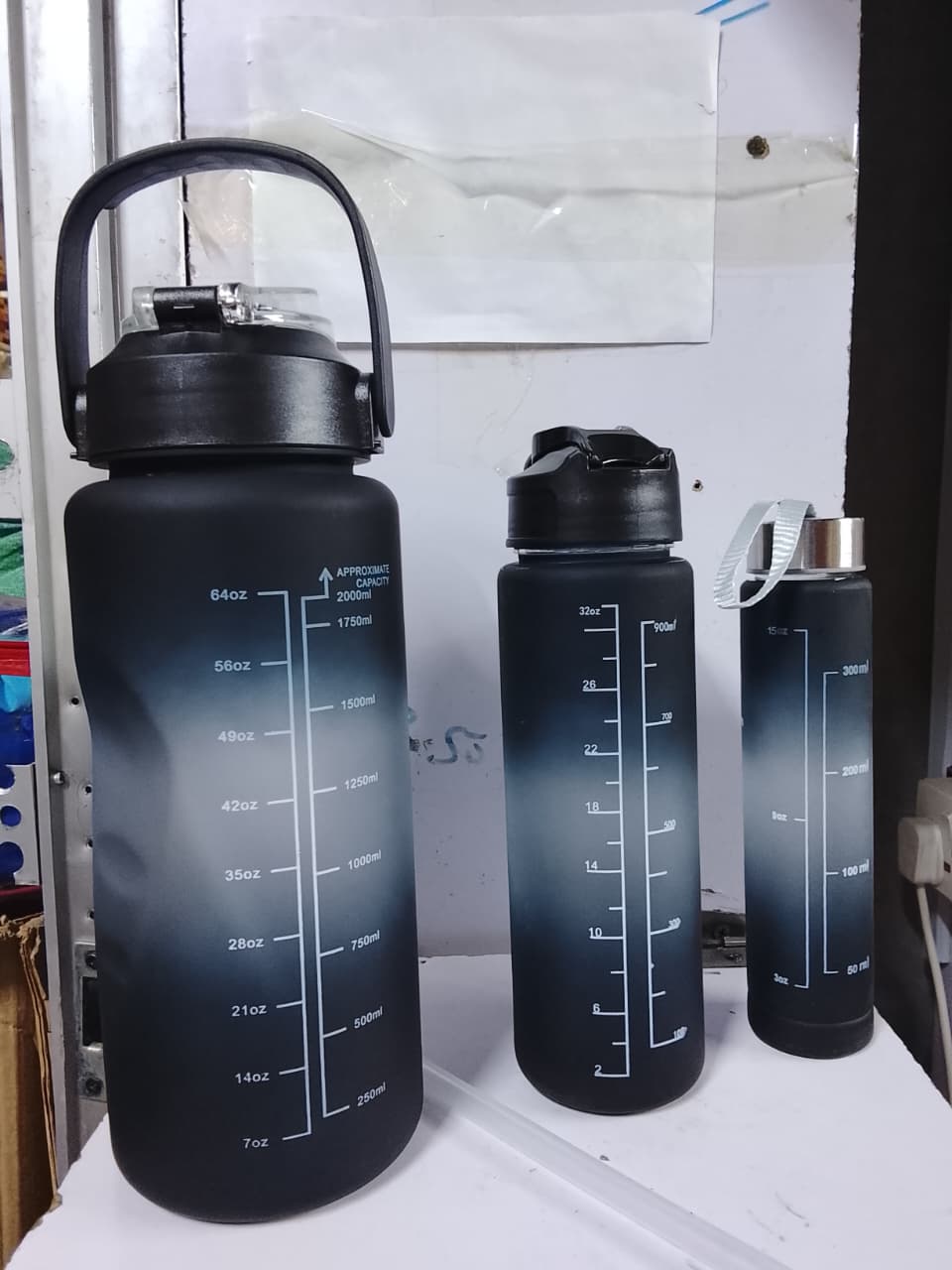 3 in 1 motivational water bottles set