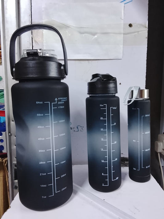 3 in 1 motivational water bottles set