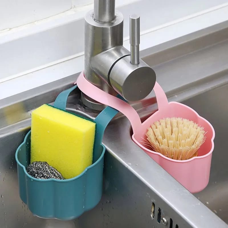 1PCS Kitchen Sink Drainer Basket Soap Sponge Holder