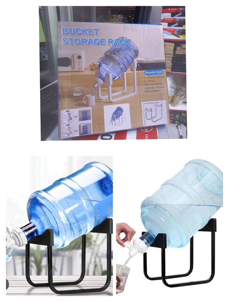 Water bottle storage rack