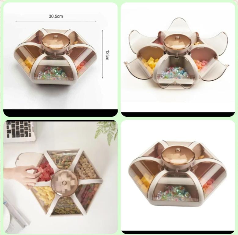 6 compartments Acrylic petals snack box