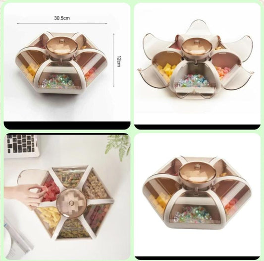 6 compartments Acrylic petals snack box