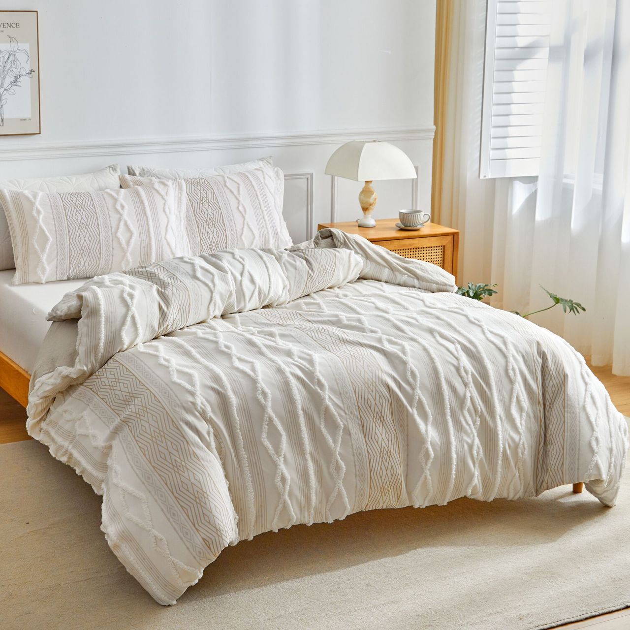 Extra Big Luxury Textured Duvet Cover Set