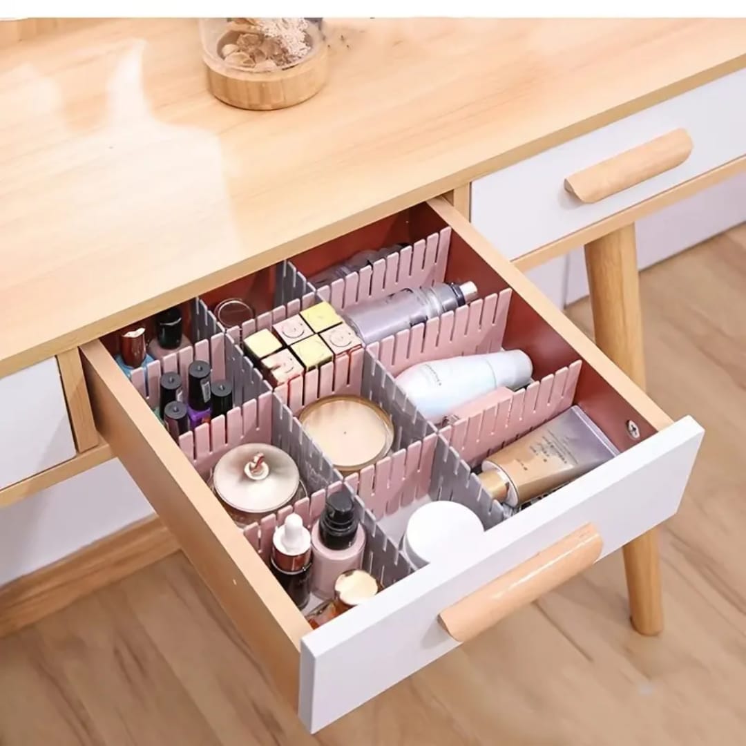 4Pcs Adjustable Drawer Divider