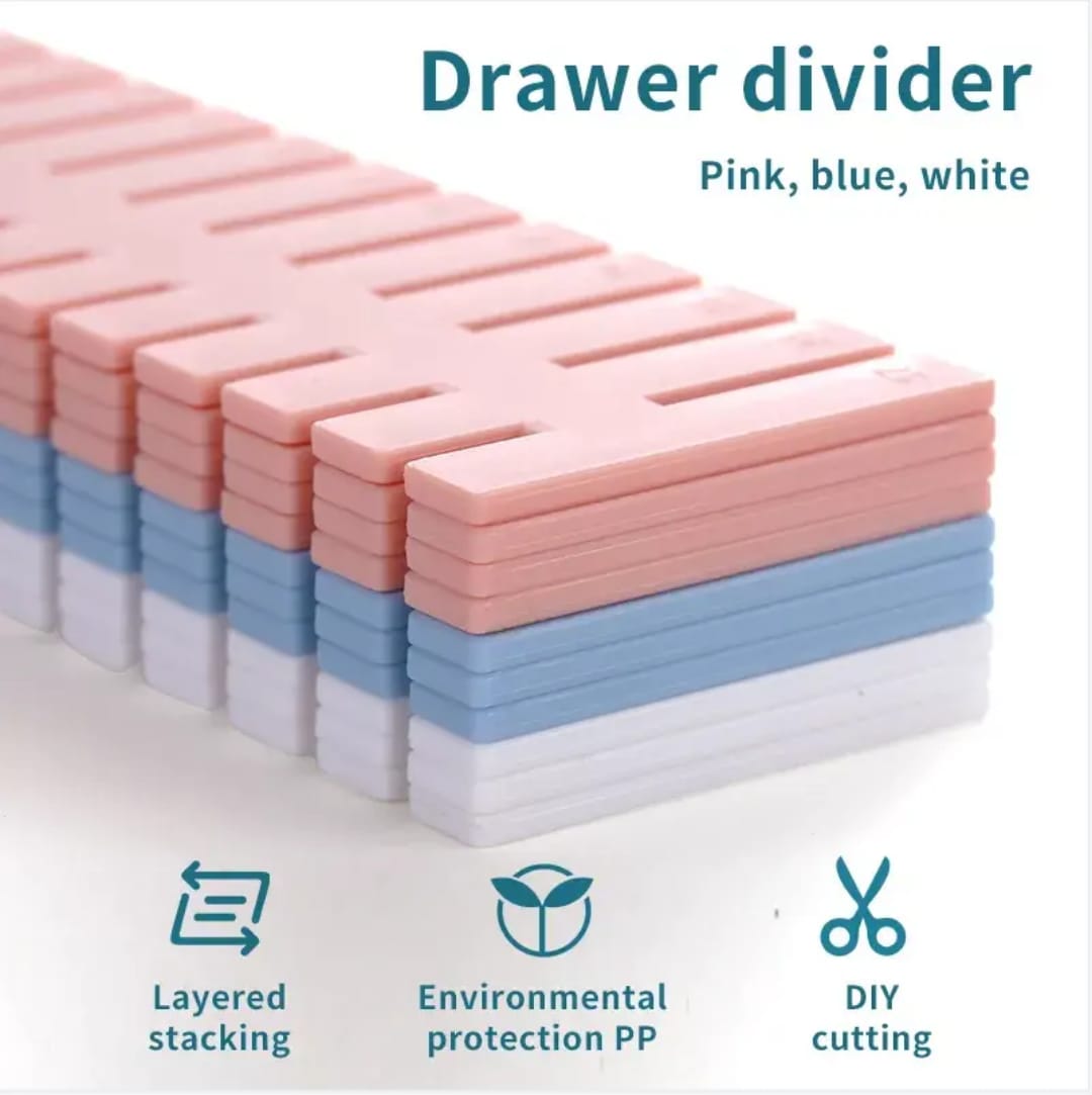 4Pcs Adjustable Drawer Divider