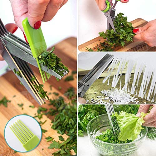 5 blade herbs scissors