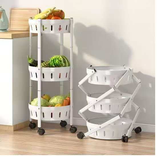 Foldable rotating vegetable/fruit rack