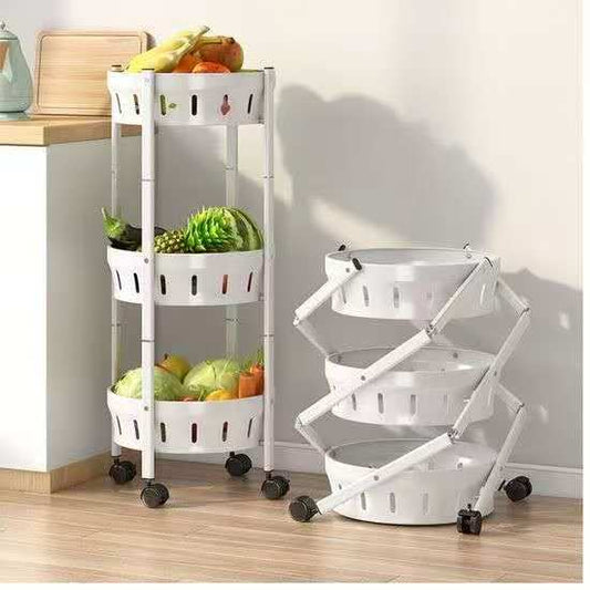 Foldable rotating vegetable/fruit rack