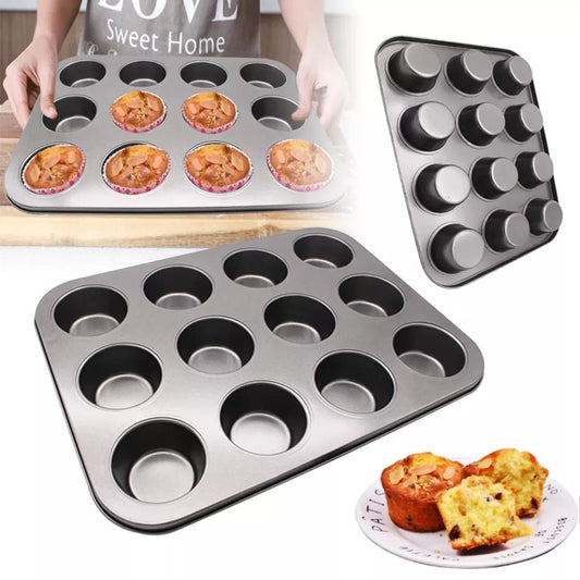 12 hole queen cake baking tray