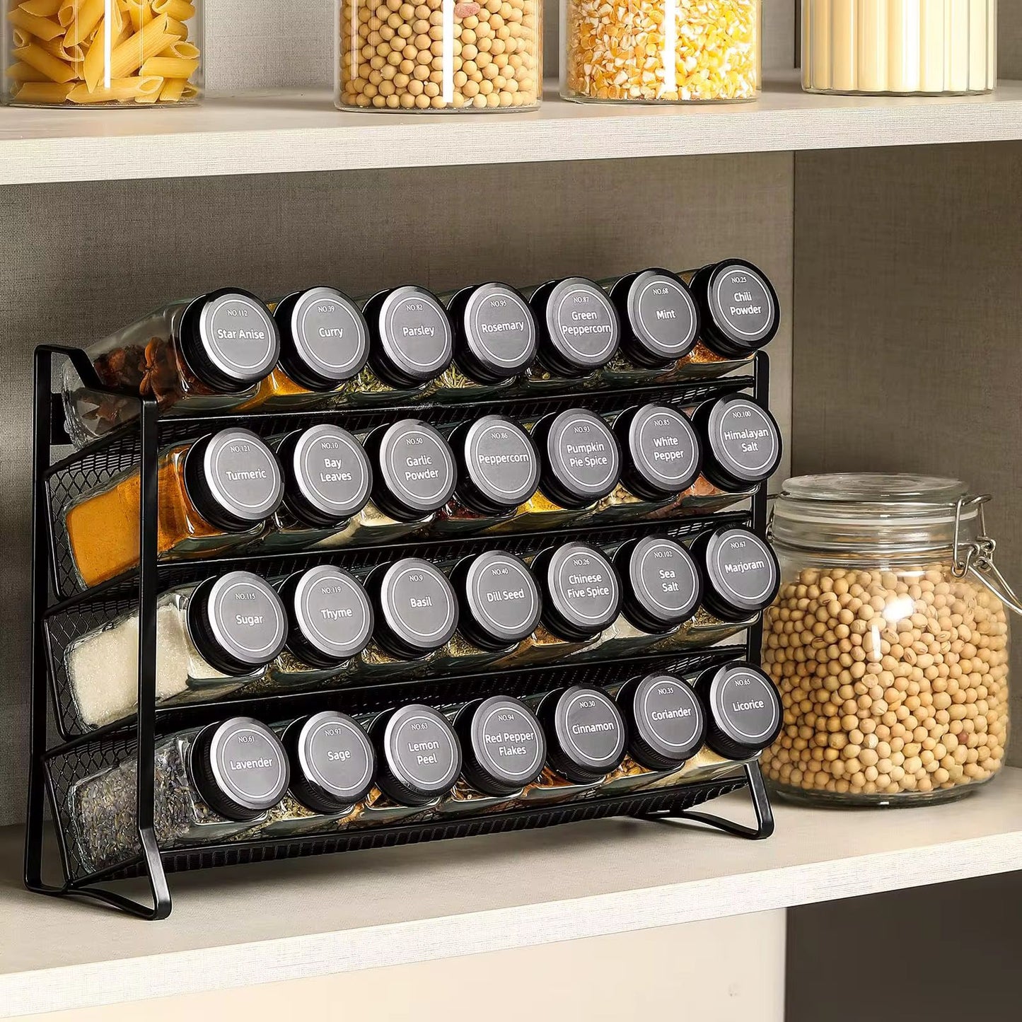 Glass Spice Jars Set