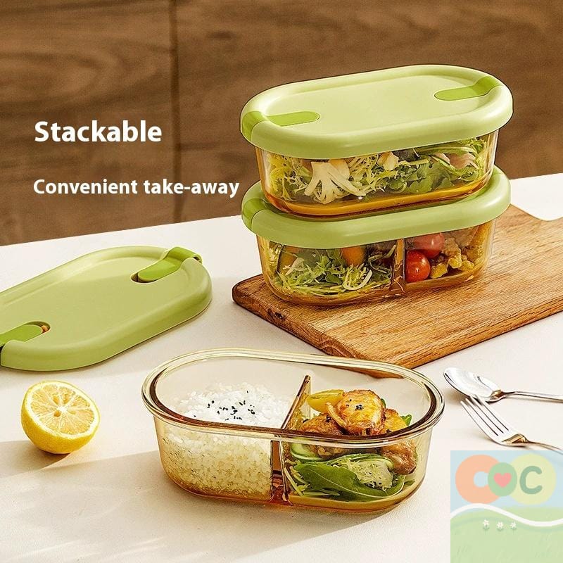 PARTITIONED  borosilicate Glass food containers
