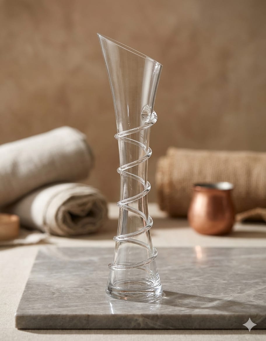 Flower vase stem crystal clear
