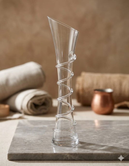 Flower vase stem crystal clear