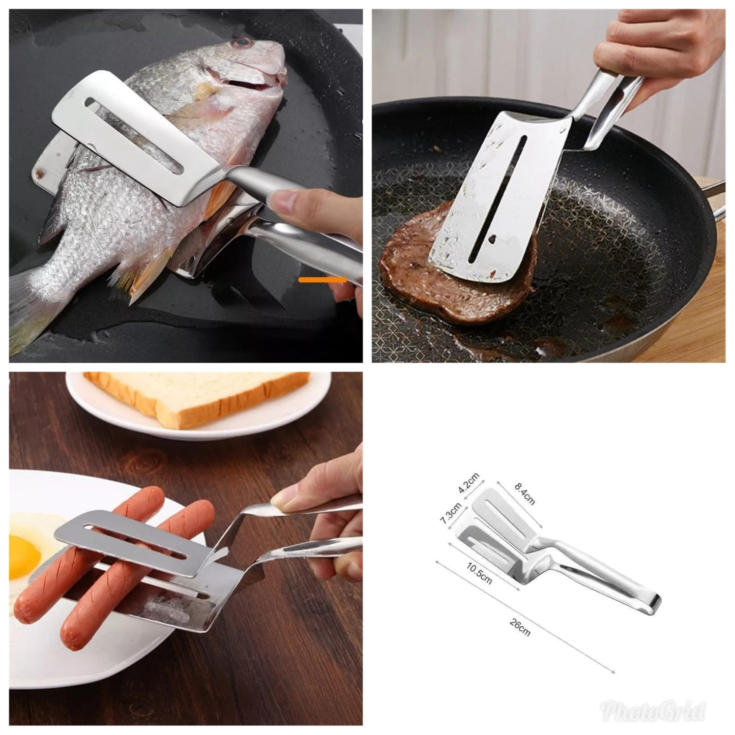 Metallic food tongs