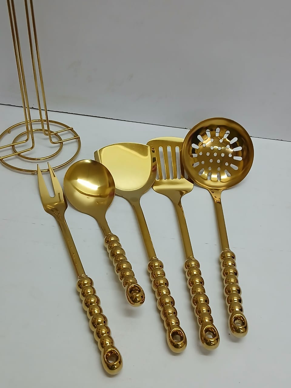 6 in 1 gold vanished serving spoon set